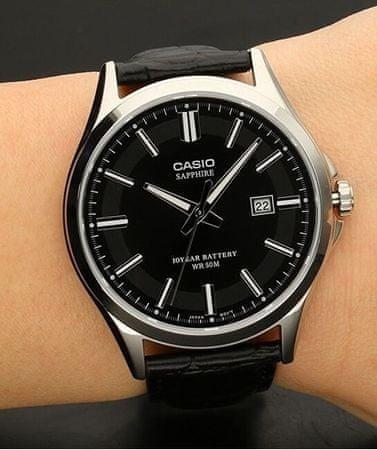 Casio Luminous MTS 100L 1AV Men Analog Date Functioning Classic YOUTH Design Black Leather Band Original Casual Watch
