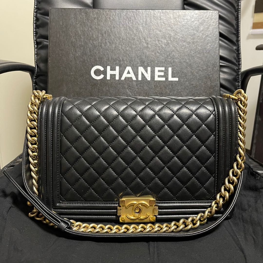 Chanel Le Boy Leboy New Medium in Gold Hardware Series 22
