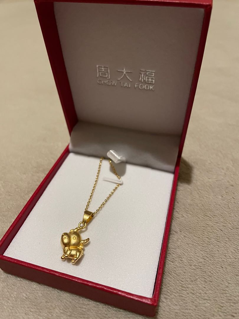 Chow Tai Fook Niu Necklace Gold 999 Women s Fashion Jewelry