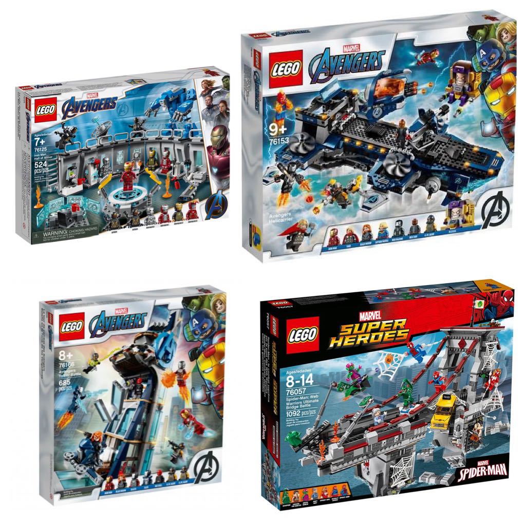 Lego Marvel Avengers 76125 Iron Man Hall Of Armor 76153 Helicarrier 76166 Tower Battle Super Heroes 76057 Spider Man Web Warriors Ultimate Bridge Battle Toys Games Bricks Figurines On Carousell
