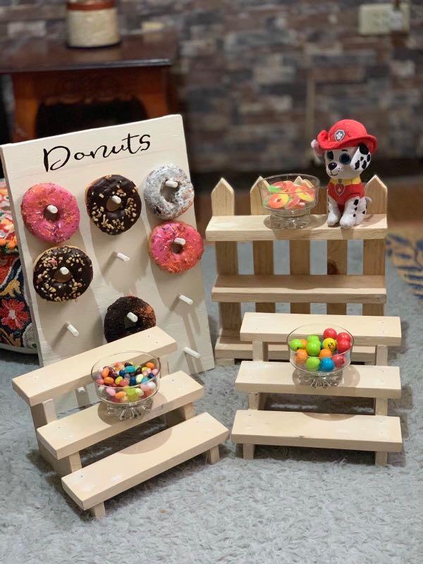 Cupcake & Donut Stand (Category: Bakeware) located in Marikina City. Submitted by patrickjayson.agpalza (Listing ID 1042460557, Image 1). Description: Cupcake / Cake stands & Donut stand made from wood Model 1D : P350 Model 2A: P350 Model 2D: P450 Model 11F: P950 Model 19A : P550 (without finish and lettering) *for donut stand, +P250 for paint with text or +P250 for burnt wood text Model 19D : P3050 Model 26A : P650 Model 27 : P850 Model 31 : P35