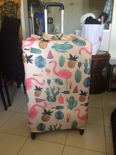 Flamingo, plants, ice cream, fruits luggage cover