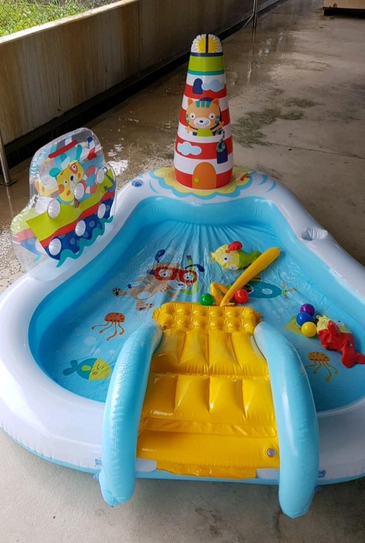 FREE POST to WM only* [FREE pump] Intex Inflatable Fishing Fun Play Centre  Swimming Pool