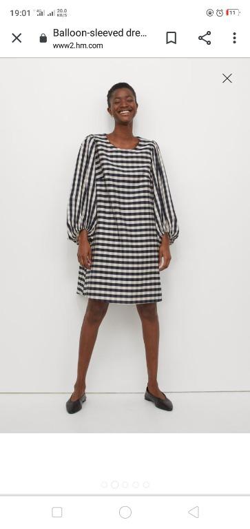 H&m balloon hot sale sleeve dress