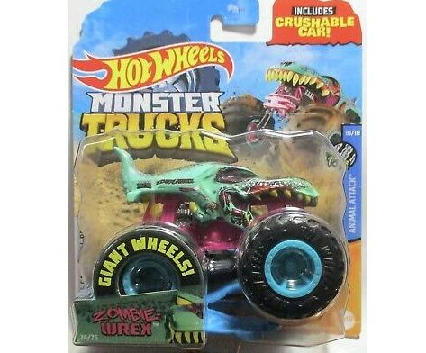 Hot Wheels Monster Trucks Zombie Wrex 74 75 10 10 Animal Attack