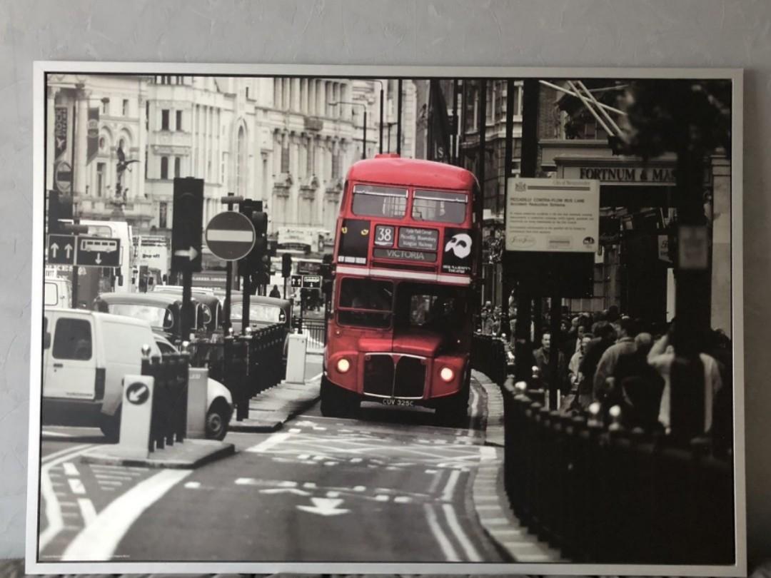 Ikea London Bus Ready to hang Picture, Home Furniture, Home Décor on Carousell