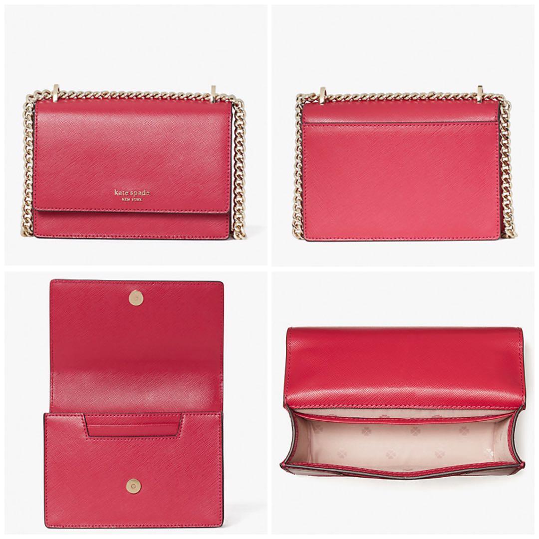 CLEARANCE Kate Spade INSTOCK Daisy Hazel Chain Small Flap Crossbody Slingbag Handbag Shoulder Bag Convertible Cerise Red