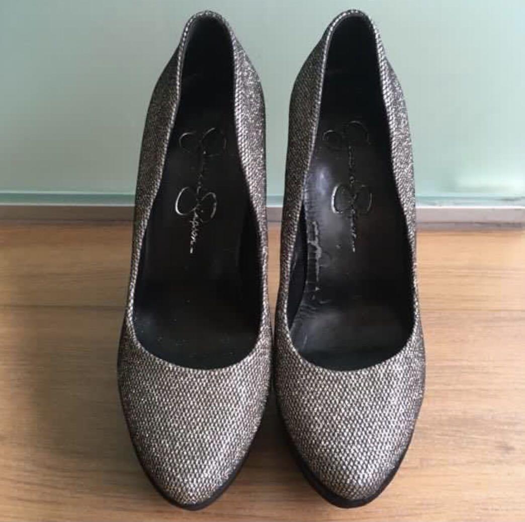 Jessica simpson top glitter heels