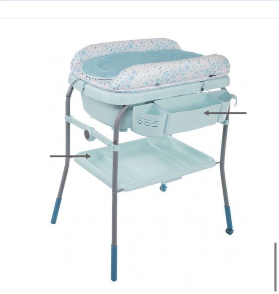 baby bath tub and changing table