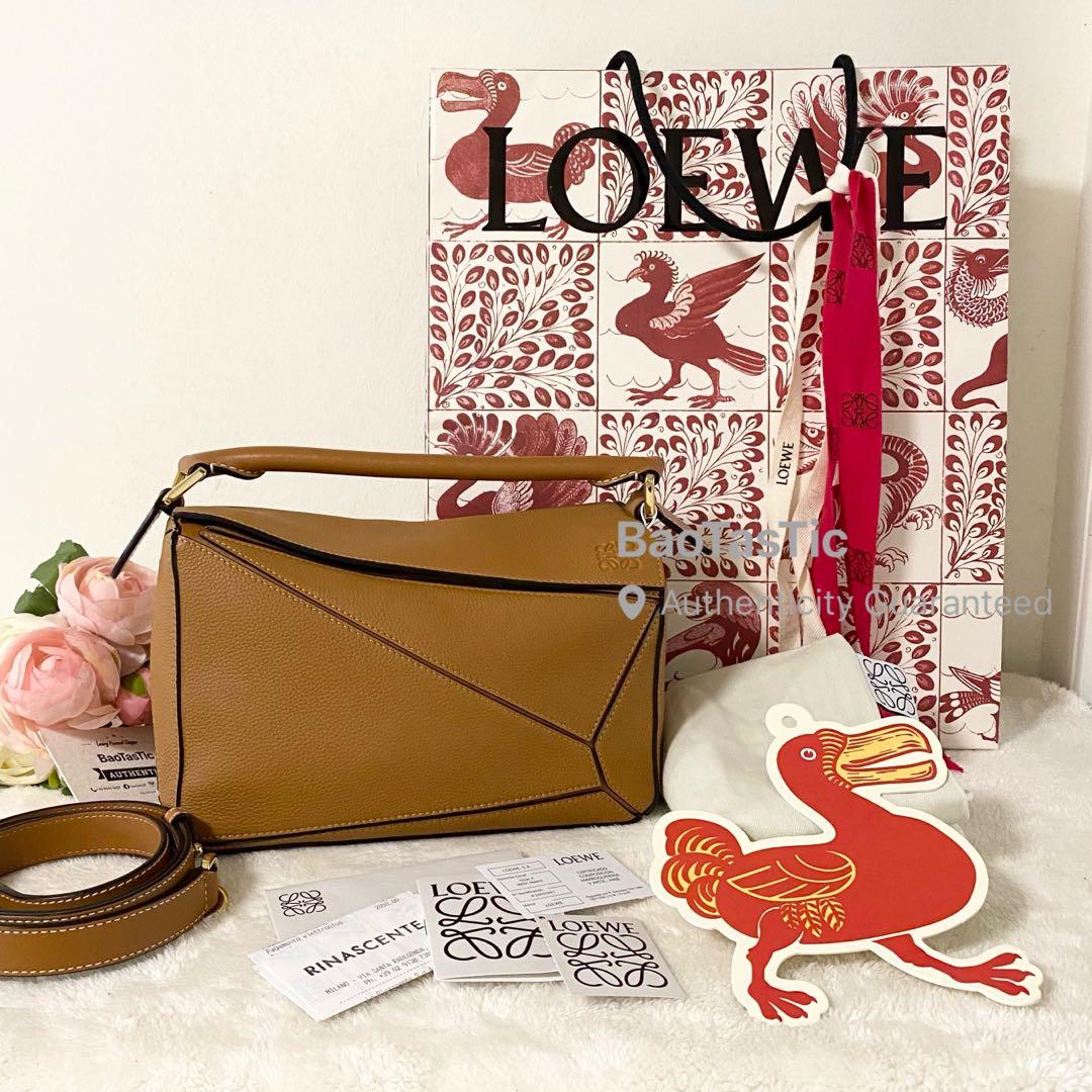 LOEWE Mini Puzzle Bag In Soft Grained Calfskin Light Caramel in