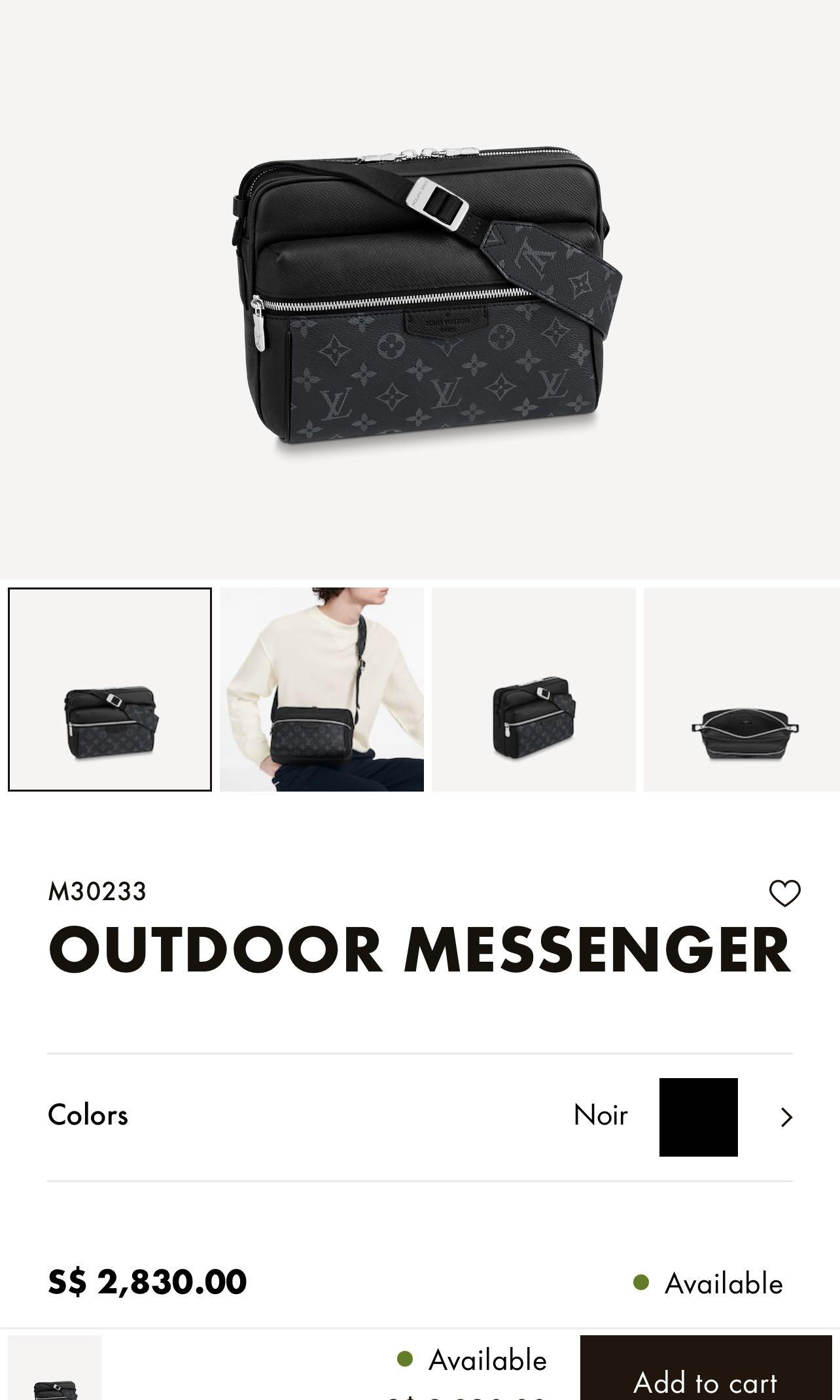 Louis Vuitton Outdoor Messenger PM M30233 Monogram Eclipse Taiga Noir  Shoulder 2