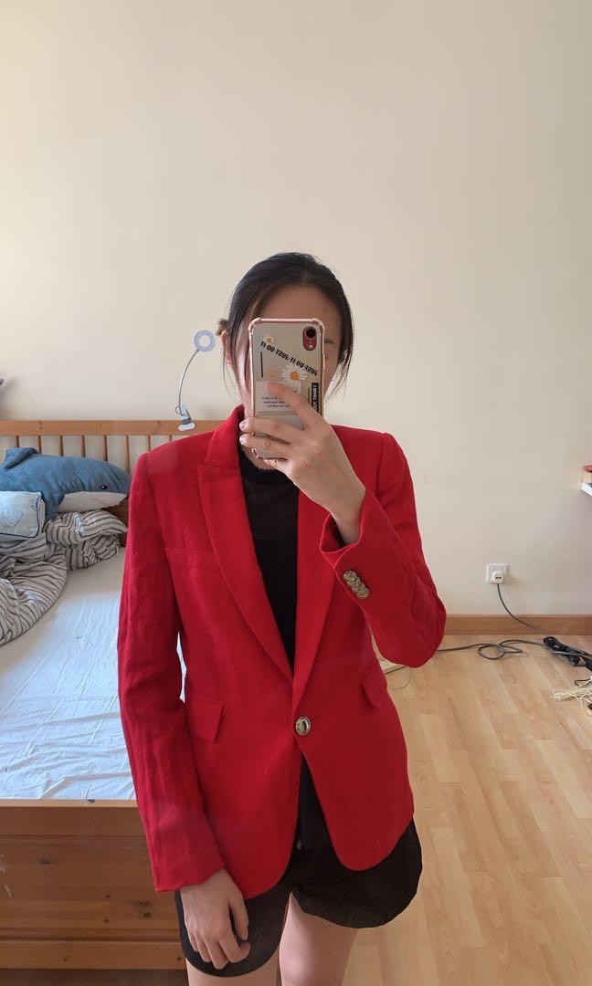 Mango red deals suit