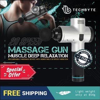 Massage Gun 20 Speed Cordless Handheld Electric Back Deep Tissue & Muscle Massager 6 Message Head 1 YEAR WARRANTY!
