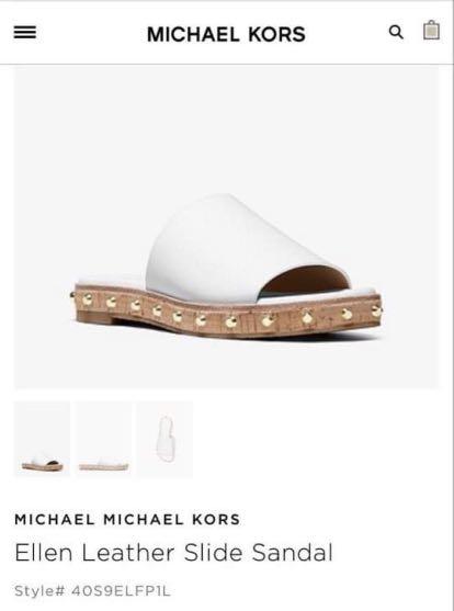 michael michael kors ellen leather slide sandal