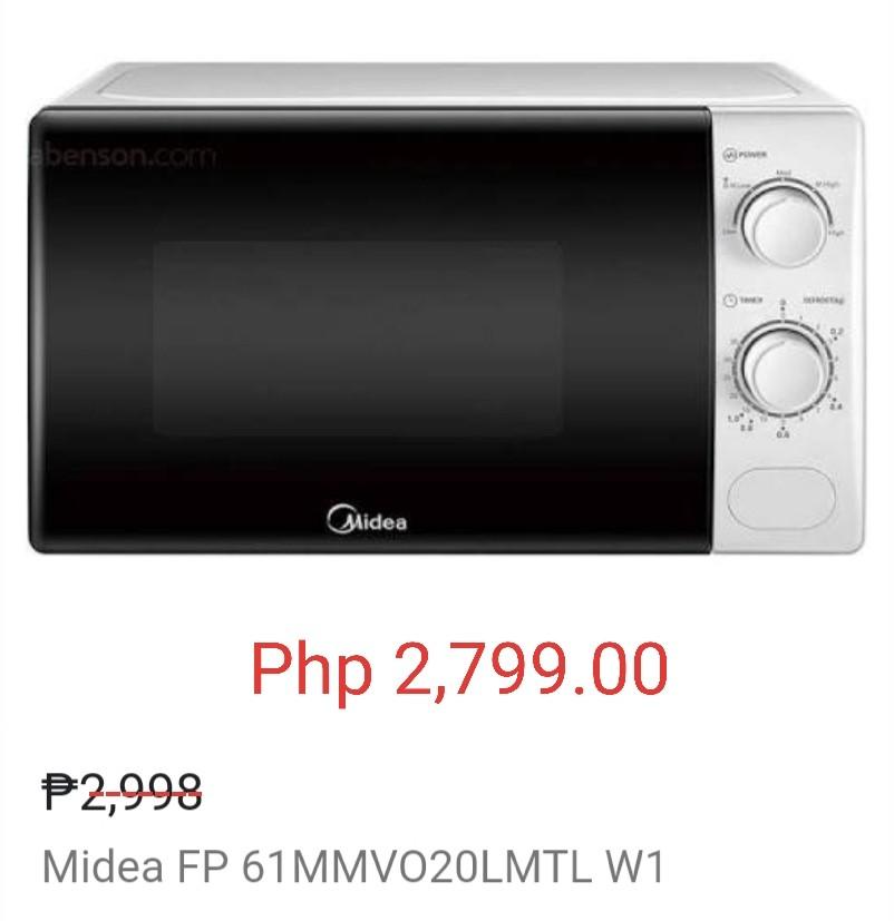 Midea 20L Black Mechanical Microwave Oven