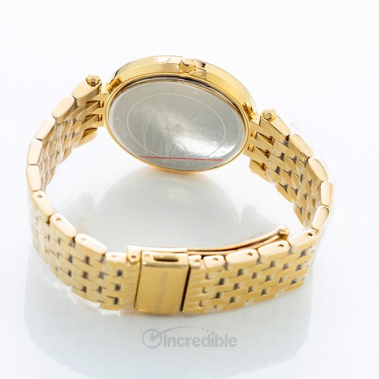 NEW Michael Kors Darci Quartz Blue Dial Crystal Paved Bezel