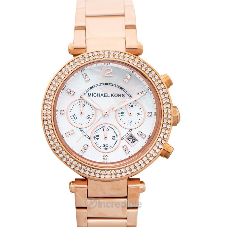 Drivkraft Til fods tilbagemeldinger NEW] Michael Kors Parker Chronograph Quartz Mother Of Pearl Dial Ladies Watch  MK5491, Luxury, Watches on Carousell