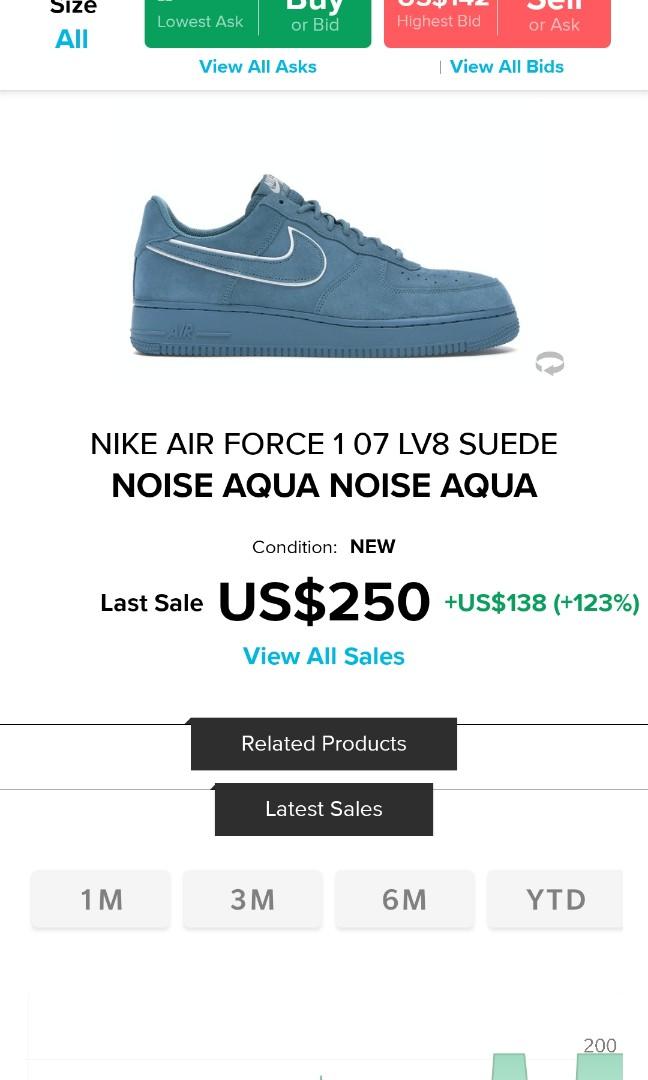 Nike Air Force 1 Low '07 LV8 Suede Noise Aqua