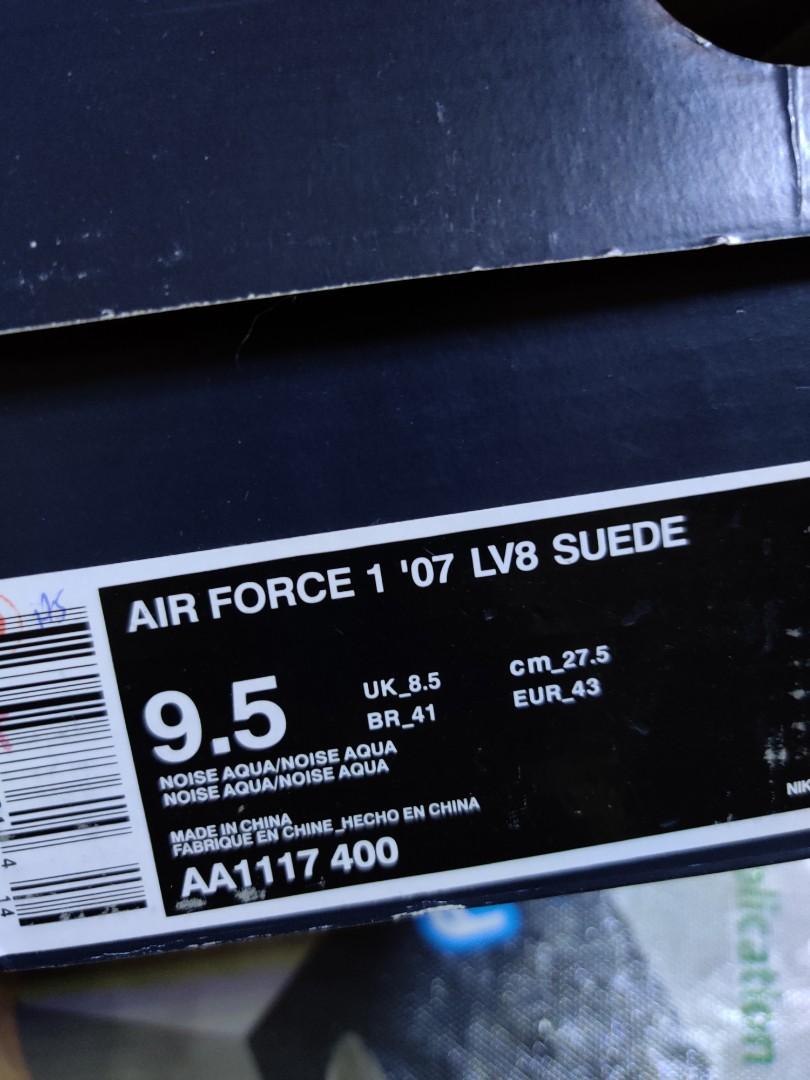 Nike Air Force 1 '07 LV8 Suede Noise Aqua/Blue Force - AA1117-400