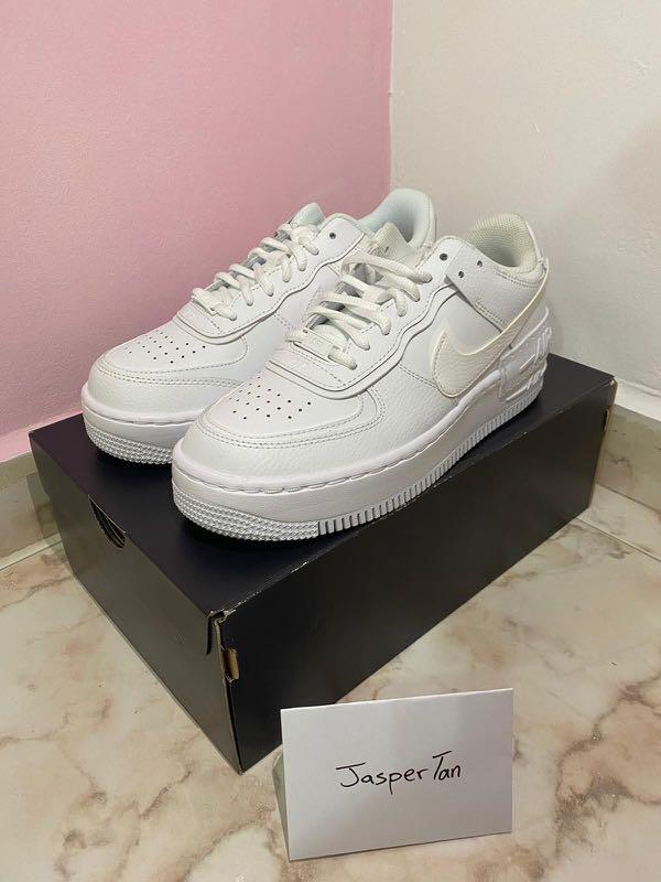 Nike Air Force 1 Shadow Triple White (W), Women's Fashion, Footwear,  Sneakers on Carousell