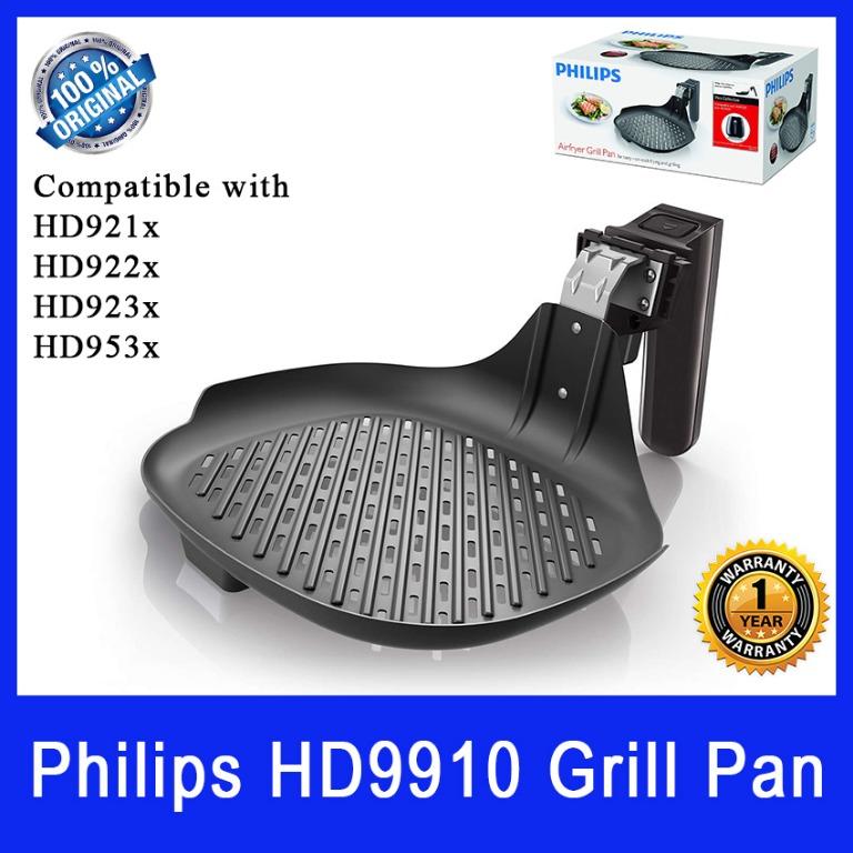 Philips HD9910 Grill Pan. Philips Grill Pan for HD922X HD923X and HD9216 series Air Fryers. Original and Authentic. Local Philips Stock. In Black Furniture Home Living Kitchenware Tableware Cookware
