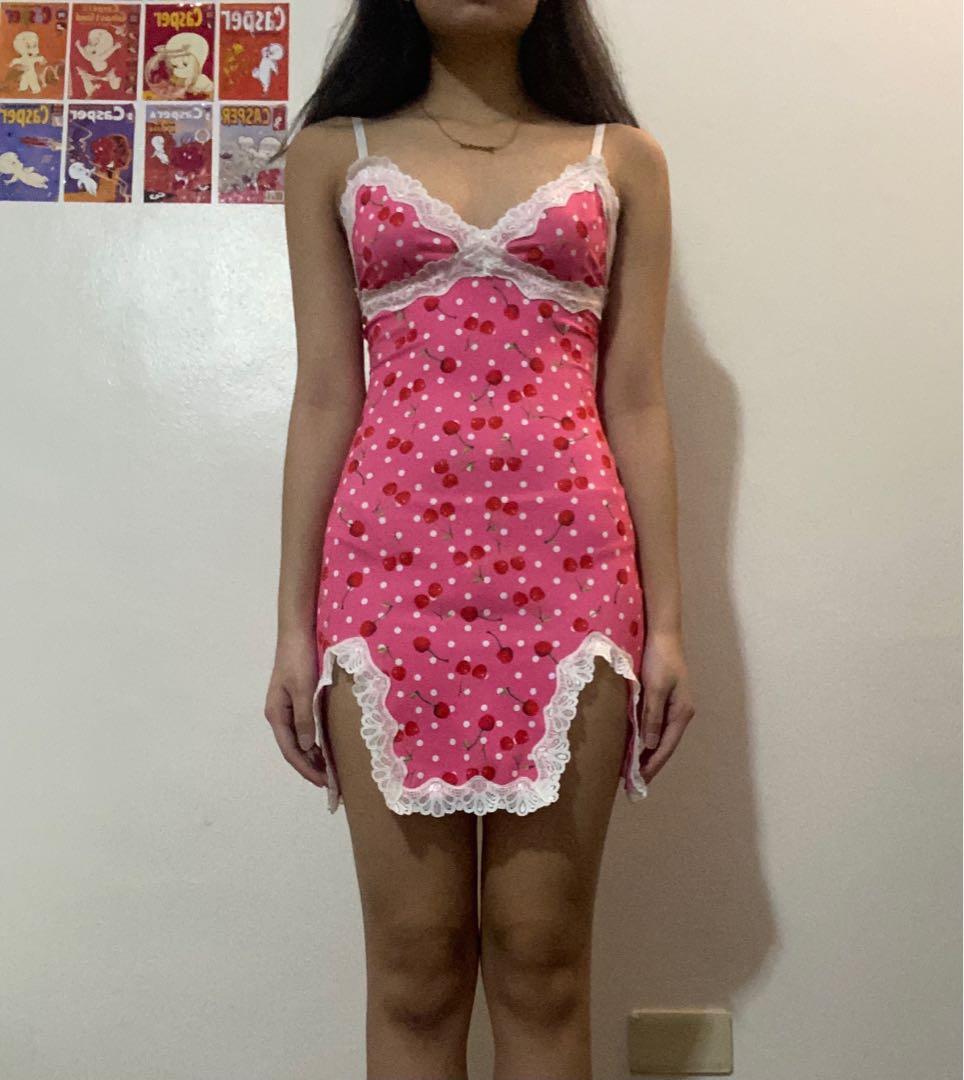 pink cherry dress