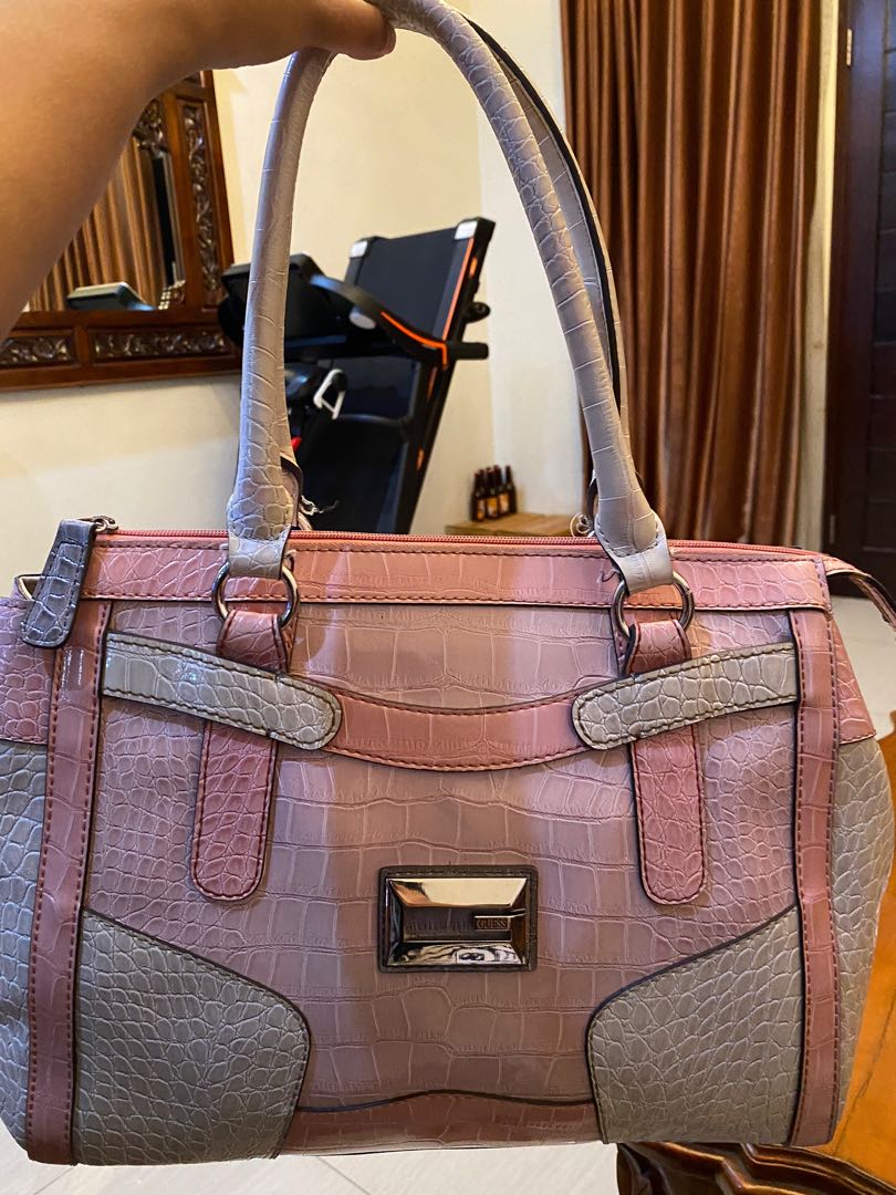 pink guess tote