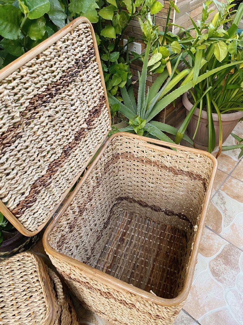 Rattan X Abaca Laundry Basket, Furniture & Home Living, Home