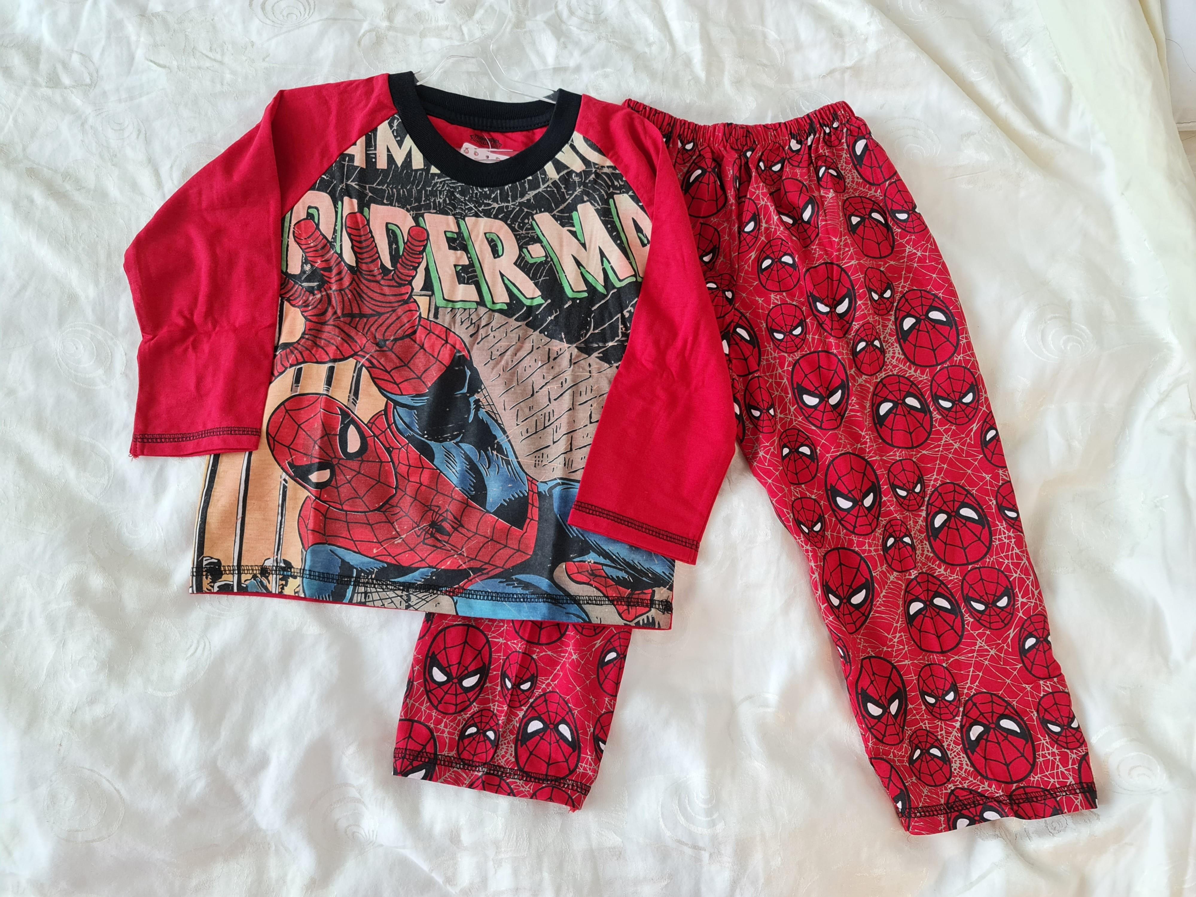 Spiderman Pijama anak cowok, Bayi \u0026 Anak, Baju Anak Laki-laki, 1 hingga 3  tahun di Carousell