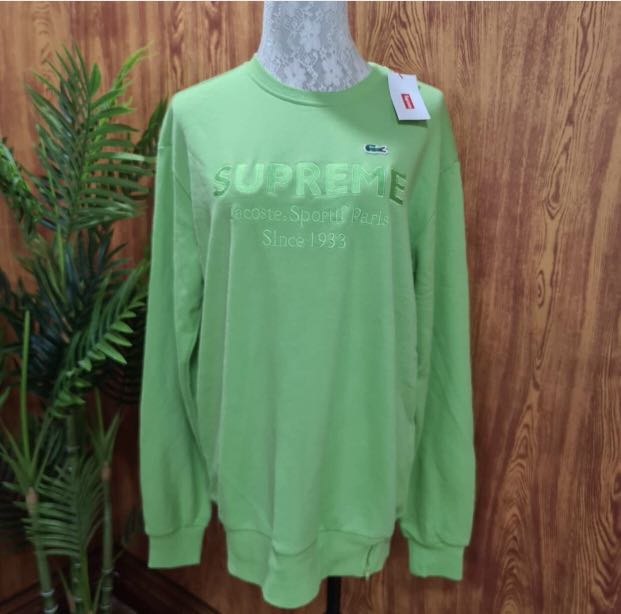 Supreme lacoste crewneck green sale