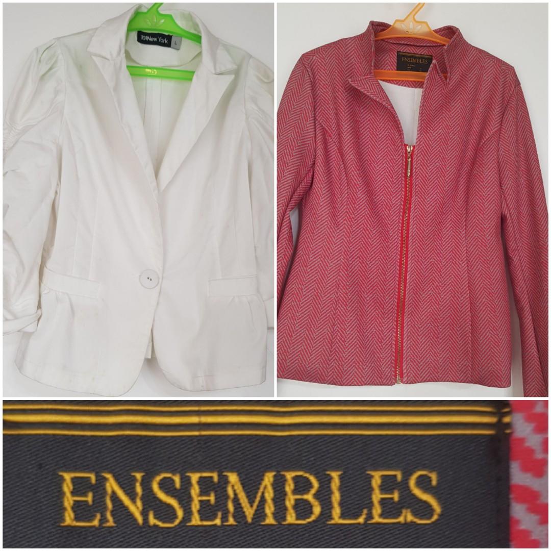 Take all❗Blazer (Category: Others Tops) located in Paranaque City. Submitted by letthingsgo (Listing ID 1067562184, Image 1). Description: white 250 ensembles 500.