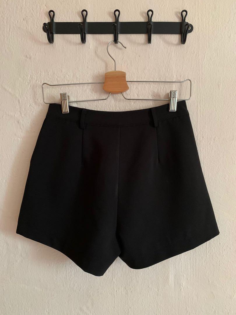 Black Basic High Waisted Shorts