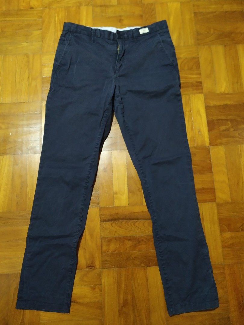 Tommy hilfiger navy blue pants clearance