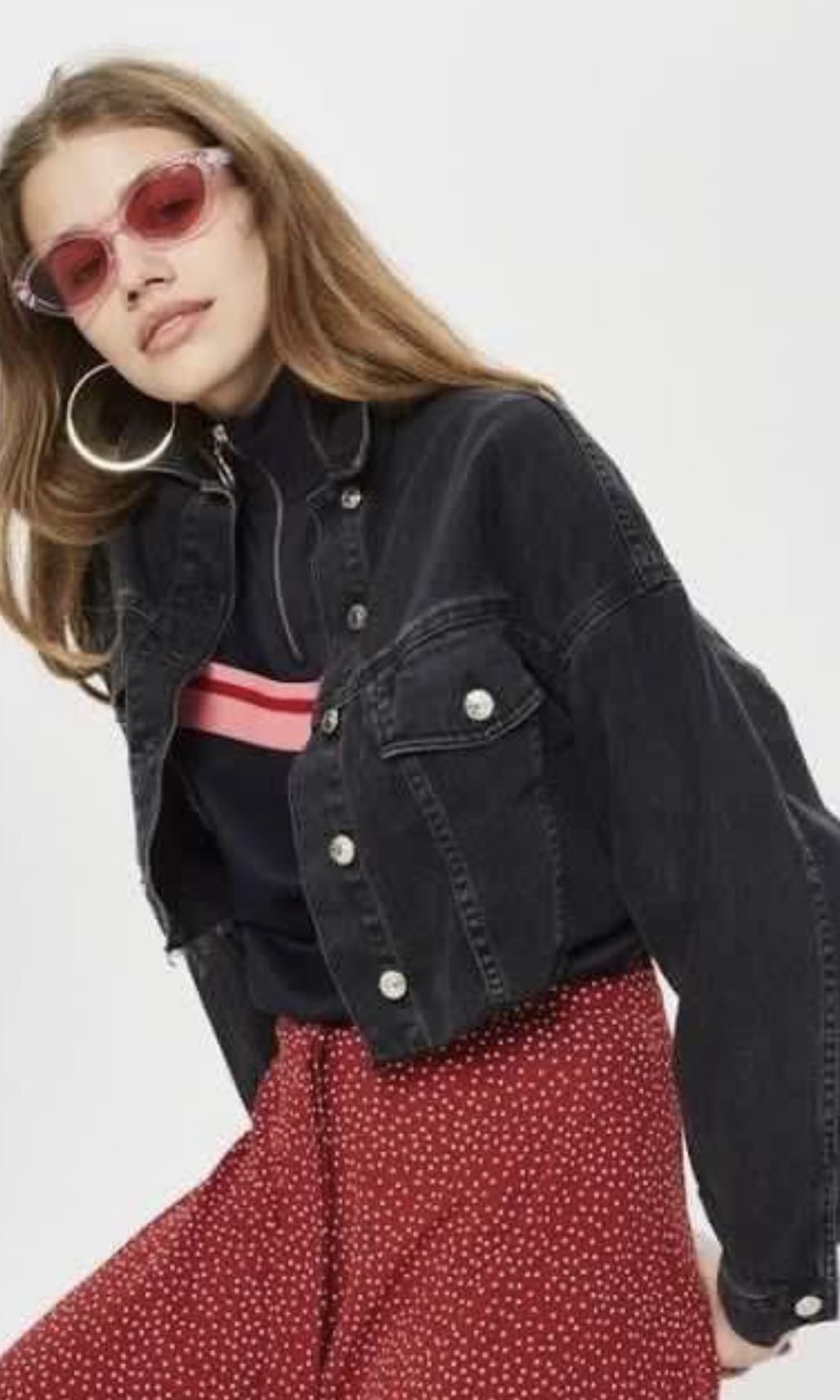 Topshop Cropped Denim Jacket Women s Fashion Coats Jackets and Outerwear on Carousell