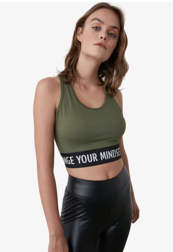 Buy Trendyol Lightly Supported Sports Bra In Green