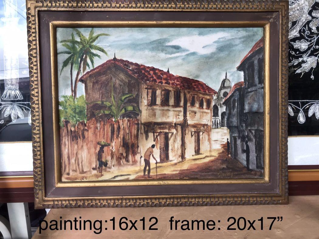 Vintage Oil On Canvas Painting 16 X 12 Inches Hobbies Toys Stationary Craft Art Prints On Carousell
