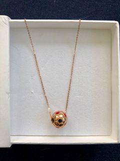 18k rose gold soccer pendant necklace