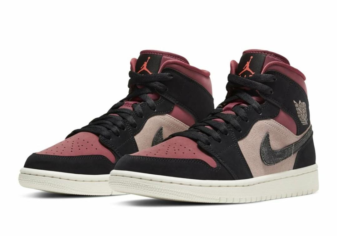 7.5W Air Jordan 1 Burgundy Mid Women s Fashion Footwear