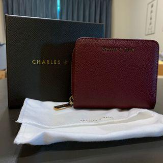 二手 小CK CHARLES&KEITH 短夾 皮夾 錢包 荔枝紋