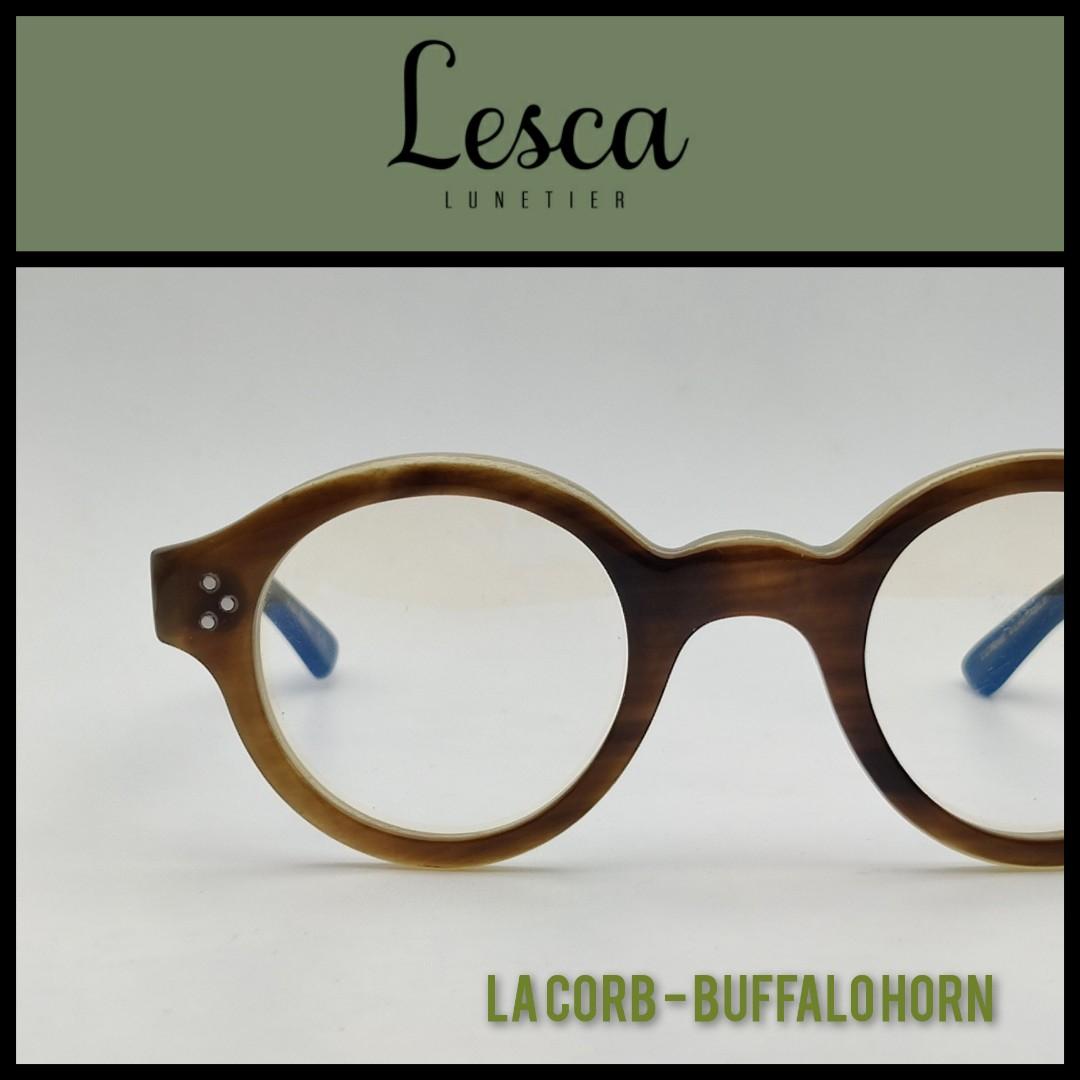 法國手做牛角眼鏡Lesca lunetier La Corbs handmade round buffalo