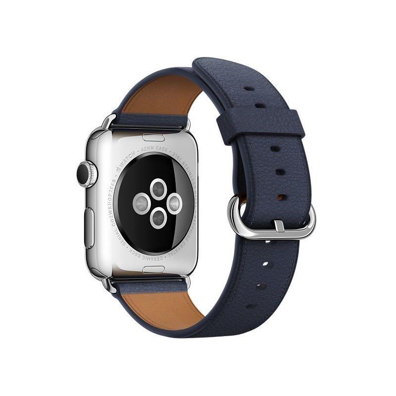 Apple Watch 38Mm Classic Buckle Midnight Blue Leather 316L Stainless Steel  Buckle (Strap Only), Mobile Phones & Gadgets, Wearables & Smart Watches On  Carousell