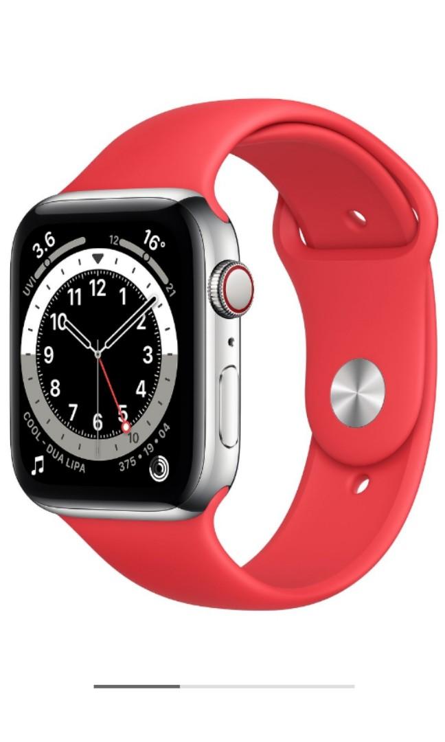 新Apple Watch 6 銀色不鏽鋼44mm GPS+ Cellular 連紅色運動錶帶, 手提電話, 智能穿戴裝置及智能手錶- Carousell 新Apple Watch 6 銀色不鏽鋼44mm GPS+ Cellular 連紅色運動錶帶, 手提電話, 智能穿戴裝置及智能手錶- Carousell