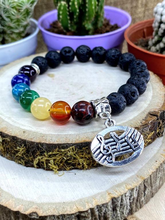 Chakra cheap lava bracelet