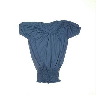 #RamadanSale ATASAN WANITA KAOS BLUE KARET PRELOVED