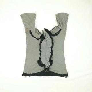 #MarchSale ATASAN WANITA KAOS STRIP HITAM PUTIH PRELOVED