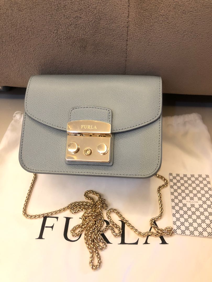 Furla baby blue best sale bag