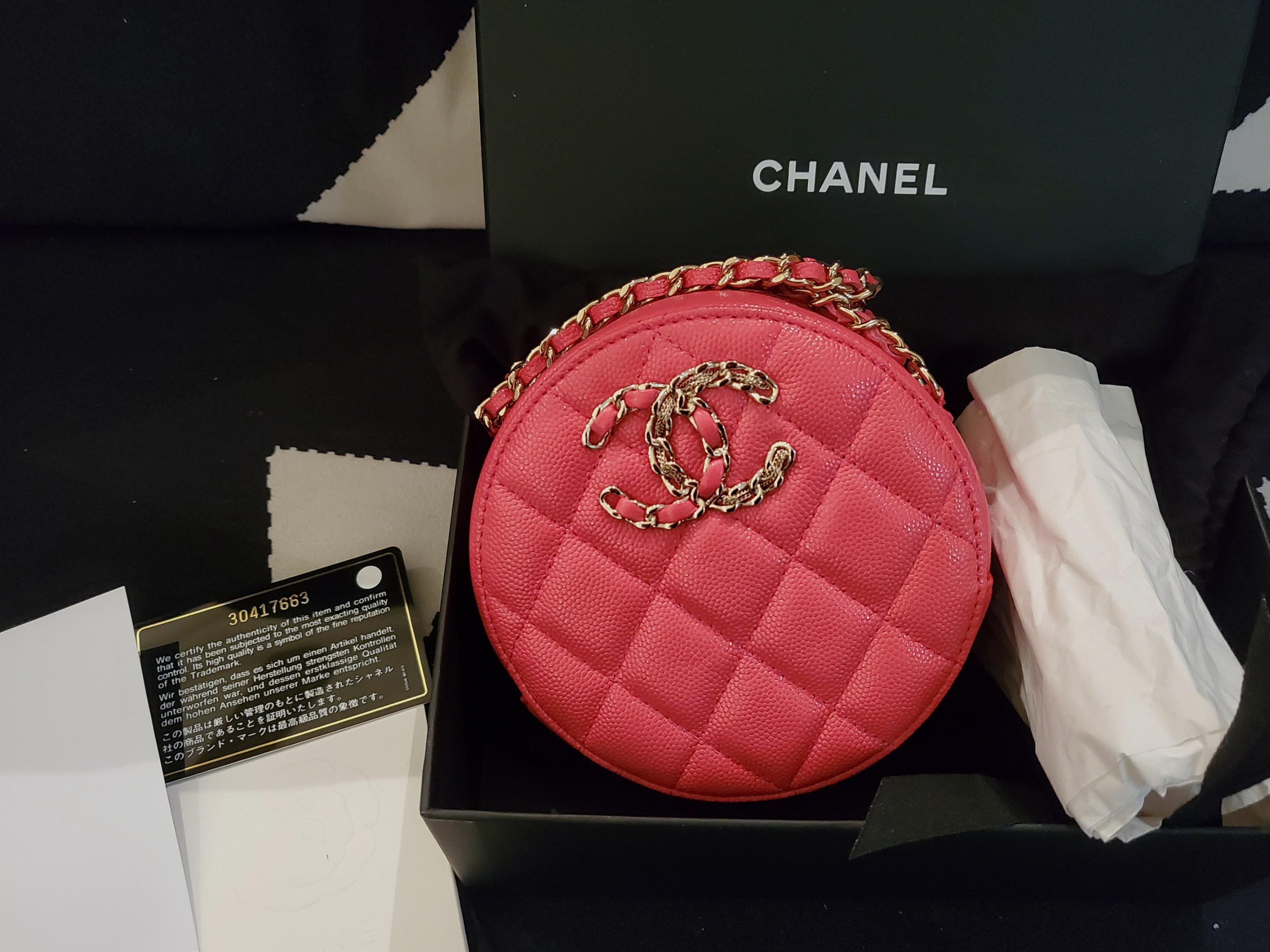 ✓Authentic CHANEL Big CC 20k Round Circle Clutch on Chain Pink Caviar  Crossbody Shoulder Bag [Gold Hw], Luxury, Bags & Wallets on Carousell