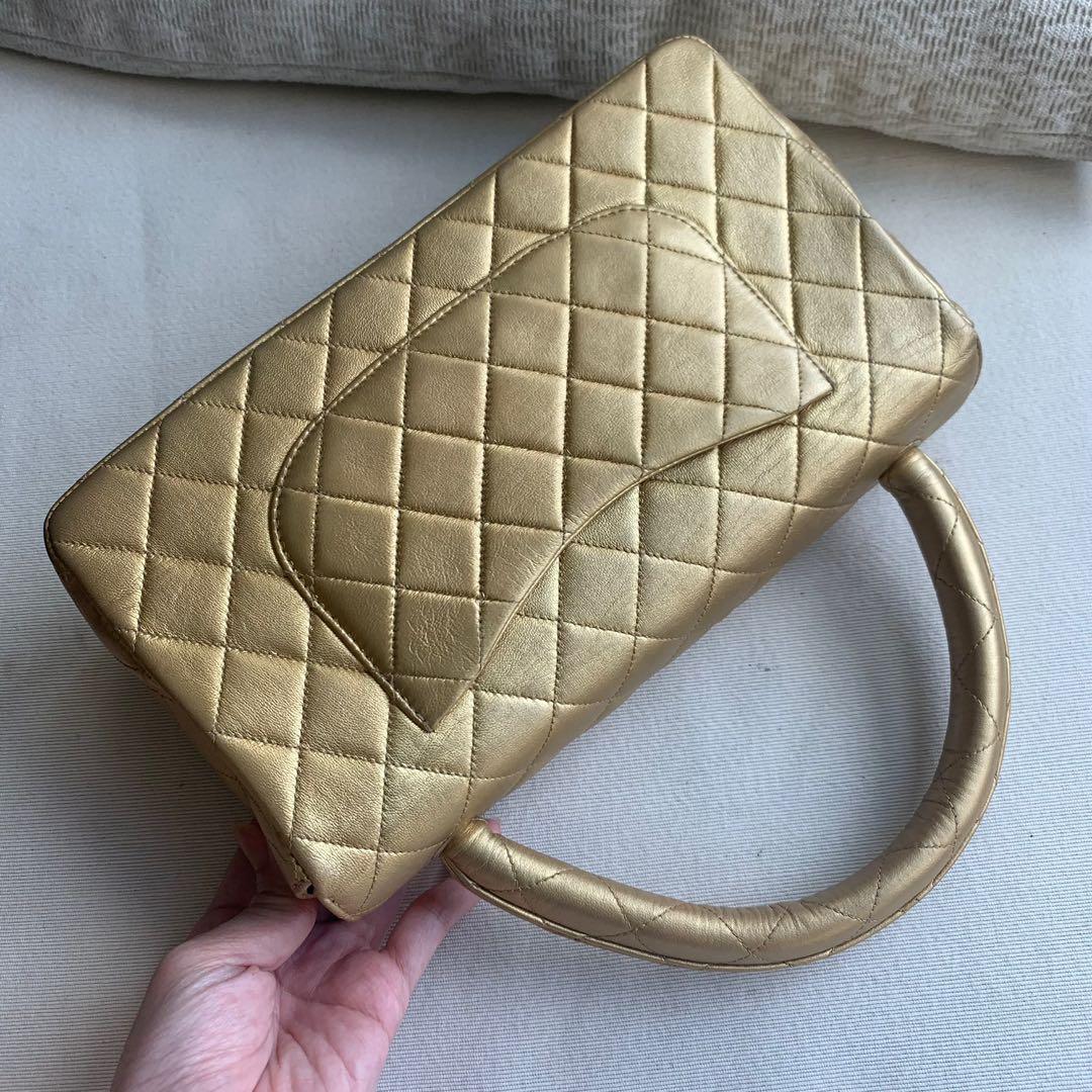 AUTHENTIC CHANEL Gold Twin Parent Child Mother Daughter Kelly Bag