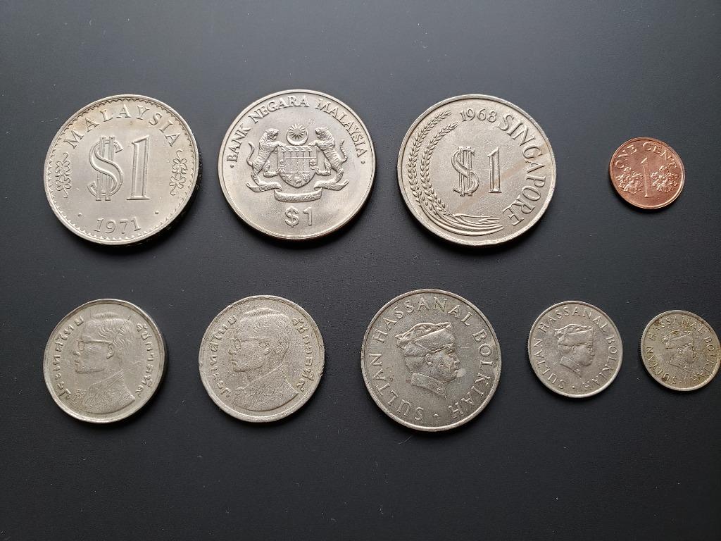Bank Negara Malaysia Ringgit RM1, Singapore $1 Dollar & Cent, Brunei Sen, Thai  Baht Coin Currency, Hobbies & Toys, Collectibles & Memorabilia, Currency on  Carousell
