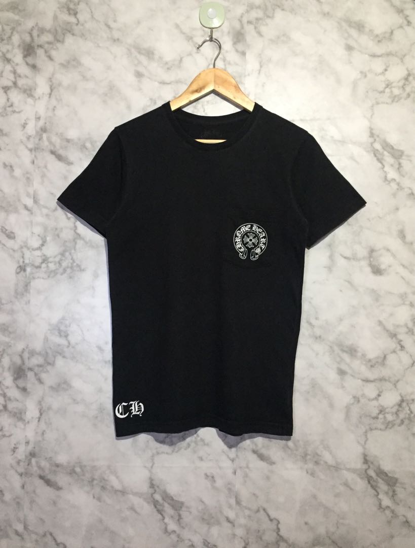 chrome Hearts #14 Neck Print Pocket T-shirt Black Size: SizeL